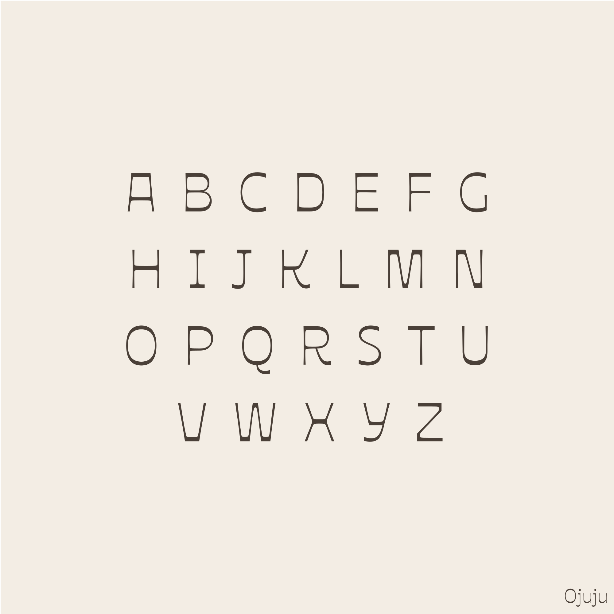 Uppercase letters for Ojuju font